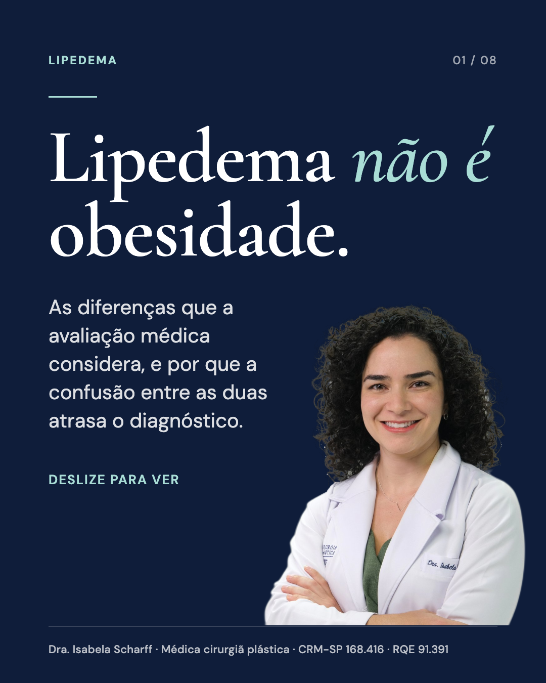 Capa do carrossel sobre lipedema e obesidade